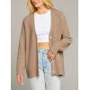 MEROKEETY Women’s Cardigan Sweaters 2026 Fall Open Front Oversized Button V Neck Loose Soft Knit Outwear(Khaki)