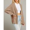 MEROKEETY Women’s Cardigan Sweaters 2026 Fall Open Front Oversized Button V Neck Loose Soft Knit Outwear(Khaki)