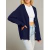 MEROKEETY Women’s Cardigan Sweaters 2026 Fall Open Front Oversized Button V Neck Loose Soft Knit Outwear(Navy)