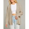 MEROKEETY Women’s Cardigan Sweaters 2026 Fall Open Front Oversized Button V Neck Loose Soft Knit Outwear(Oatmeal)
