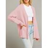 MEROKEETY Women’s Cardigan Sweaters 2026 Fall Open Front Oversized Button V Neck Loose Soft Knit Outwear(Pink)