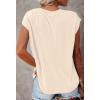 MEROKEETY Women’s Casual Cap Sleeve T Shirts Basic Summer Tops Loose Solid Color Blouse(Apricot)