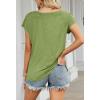 MEROKEETY Women’s Casual Cap Sleeve T Shirts Basic Summer Tops Loose Solid Color Blouse(Avocadogreen)
