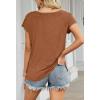 MEROKEETY Women’s Casual Cap Sleeve T Shirts Basic Summer Tops Loose Solid Color Blouse(Brown)