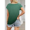 MEROKEETY Women’s Casual Cap Sleeve T Shirts Basic Summer Tops Loose Solid Color Blouse(Dyegreen)