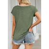 MEROKEETY Women’s Casual Cap Sleeve T Shirts Basic Summer Tops Loose Solid Color Blouse(Lightolive)