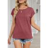 MEROKEETY Women’s Casual Cap Sleeve T Shirts Basic Summer Tops Loose Solid Color Blouse(Watermelon)