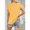 MEROKEETY Women’s Casual Cap Sleeve T Shirts Basic Summer Tops Loose Solid Color Blouse(Yellow)