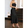 MEROKEETY Women’s Cocktail Dresses Summer 2026 Satin Strapless Tube Bodycon Backless Wedding Guest Formal Party Maxi Dress(Black)