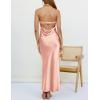 MEROKEETY Women’s Cocktail Dresses Summer 2026 Satin Strapless Tube Bodycon Backless Wedding Guest Formal Party Maxi Dress(Light Pink)
