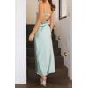 MEROKEETY Women’s Cocktail Dresses Summer 2026 Satin Strapless Tube Bodycon Backless Wedding Guest Formal Party Maxi Dress(Sage)