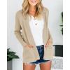 MEROKEETY Women’s Fall Winter Cardigan Sweaters Lightweight Open Front Waffle Knit Sweaters with Pockets(Apricot)