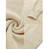 MEROKEETY Women’s Fall Winter Cardigan Sweaters Lightweight Open Front Waffle Knit Sweaters with Pockets(Apricot)