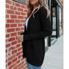 MEROKEETY Women’s Fall Winter Cardigan Sweaters Lightweight Open Front Waffle Knit Sweaters with Pockets(Black)