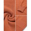 MEROKEETY Women’s Fall Winter Cardigan Sweaters Lightweight Open Front Waffle Knit Sweaters with Pockets(Caramel)