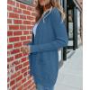MEROKEETY Women’s Fall Winter Cardigan Sweaters Lightweight Open Front Waffle Knit Sweaters with Pockets(Dustyblue)