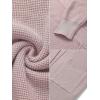 MEROKEETY Women’s Fall Winter Cardigan Sweaters Lightweight Open Front Waffle Knit Sweaters with Pockets(Dustypink)