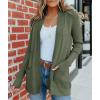 MEROKEETY Women’s Fall Winter Cardigan Sweaters Lightweight Open Front Waffle Knit Sweaters with Pockets(Green)
