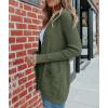 MEROKEETY Women’s Fall Winter Cardigan Sweaters Lightweight Open Front Waffle Knit Sweaters with Pockets(Green)