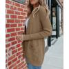 MEROKEETY Women’s Fall Winter Cardigan Sweaters Lightweight Open Front Waffle Knit Sweaters with Pockets(Khaki)