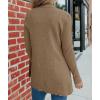 MEROKEETY Women’s Fall Winter Cardigan Sweaters Lightweight Open Front Waffle Knit Sweaters with Pockets(Khaki)