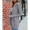 MEROKEETY Women’s Fall Winter Cardigan Sweaters Lightweight Open Front Waffle Knit Sweaters with Pockets(Midgrey)