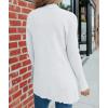 MEROKEETY Women’s Fall Winter Cardigan Sweaters Lightweight Open Front Waffle Knit Sweaters with Pockets(White)