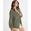 MEROKEETY Womens Fleece Sherpa Jacket Fall Winter Coats 2026 Fuzzy Button Down Warm Outerwear with Pockets(Army Green)