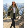 MEROKEETY Womens Fleece Sherpa Jacket Fall Winter Coats 2026 Fuzzy Button Down Warm Outerwear with Pockets(Army Green)