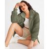 MEROKEETY Womens Fleece Sherpa Jacket Fall Winter Coats 2026 Fuzzy Button Down Warm Outerwear with Pockets(Army Green)