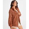 MEROKEETY Womens Fleece Sherpa Jacket Fall Winter Coats 2026 Fuzzy Button Down Warm Outerwear with Pockets(Caramel)