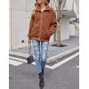MEROKEETY Womens Fleece Sherpa Jacket Fall Winter Coats 2026 Fuzzy Button Down Warm Outerwear with Pockets(Caramel)