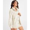 MEROKEETY Womens Fleece Sherpa Jacket Fall Winter Coats 2026 Fuzzy Button Down Warm Outerwear with Pockets(Cream)