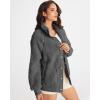 MEROKEETY Womens Fleece Sherpa Jacket Fall Winter Coats 2026 Fuzzy Button Down Warm Outerwear with Pockets(Dark Grey)