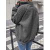 MEROKEETY Womens Fleece Sherpa Jacket Fall Winter Coats 2026 Fuzzy Button Down Warm Outerwear with Pockets(Dark Grey)