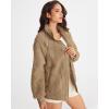 MEROKEETY Womens Fleece Sherpa Jacket Fall Winter Coats 2026 Fuzzy Button Down Warm Outerwear with Pockets(Khaki)