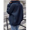 MEROKEETY Womens Fleece Sherpa Jacket Fall Winter Coats 2026 Fuzzy Button Down Warm Outerwear with Pockets(Navy)