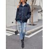 MEROKEETY Womens Fleece Sherpa Jacket Fall Winter Coats 2026 Fuzzy Button Down Warm Outerwear with Pockets(Navy)