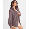 MEROKEETY Womens Fleece Sherpa Jacket Fall Winter Coats 2026 Fuzzy Button Down Warm Outerwear with Pockets(Taro)