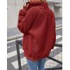 MEROKEETY Womens Fleece Sherpa Jacket Fall Winter Coats 2026 Fuzzy Button Down Warm Outerwear with Pockets(Wine)