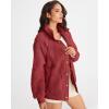 MEROKEETY Womens Fleece Sherpa Jacket Fall Winter Coats 2026 Fuzzy Button Down Warm Outerwear with Pockets(Wine)