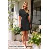 MEROKEETY Women’s Knit Bodycon Sweater Dress Button Business Work Short Sleeve Formal Elegant Mini Dress(Black)