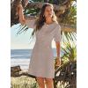 MEROKEETY Women’s Knit Bodycon Sweater Dress Button Business Work Short Sleeve Formal Elegant Mini Dress(Cashmere)