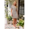 MEROKEETY Women’s Knit Bodycon Sweater Dress Button Business Work Short Sleeve Formal Elegant Mini Dress(Cashmere)