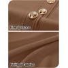 MEROKEETY Women’s Knit Bodycon Sweater Dress Button Business Work Short Sleeve Formal Elegant Mini Dress(Coffee)
