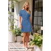 MEROKEETY Women’s Knit Bodycon Sweater Dress Button Business Work Short Sleeve Formal Elegant Mini Dress(Darkblue)