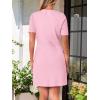MEROKEETY Women’s Knit Bodycon Sweater Dress Button Business Work Short Sleeve Formal Elegant Mini Dress(Light Pink)