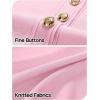 MEROKEETY Women’s Knit Bodycon Sweater Dress Button Business Work Short Sleeve Formal Elegant Mini Dress(Light Pink)