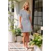 MEROKEETY Women’s Knit Bodycon Sweater Dress Button Business Work Short Sleeve Formal Elegant Mini Dress(Lightgrey)