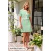 MEROKEETY Women’s Knit Bodycon Sweater Dress Button Business Work Short Sleeve Formal Elegant Mini Dress(Mintgreen)